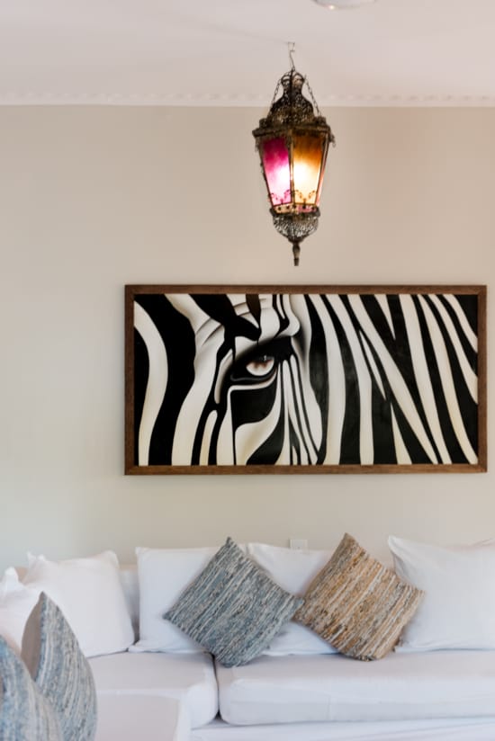 a wall with a painting on it