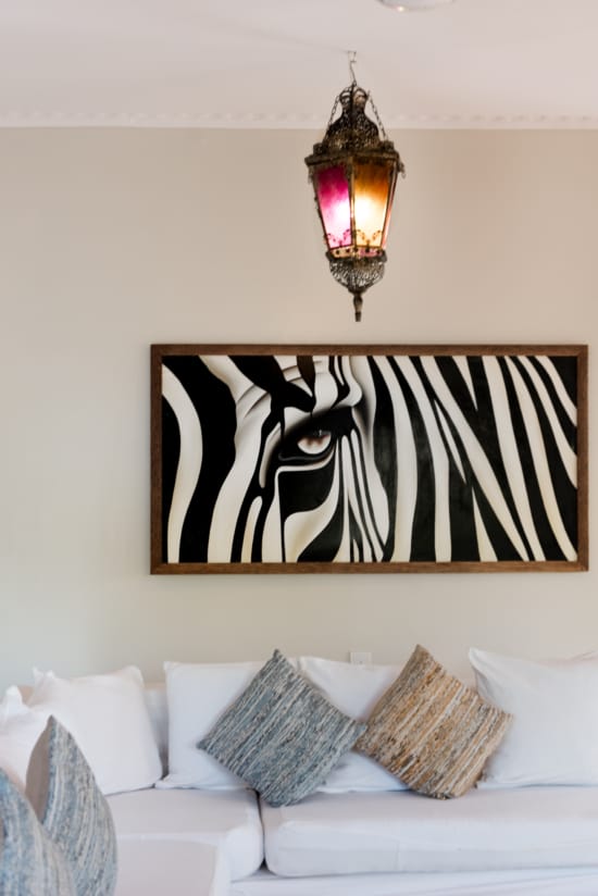 a wall with a painting on it