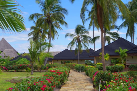 a beautiful garden in front of a house