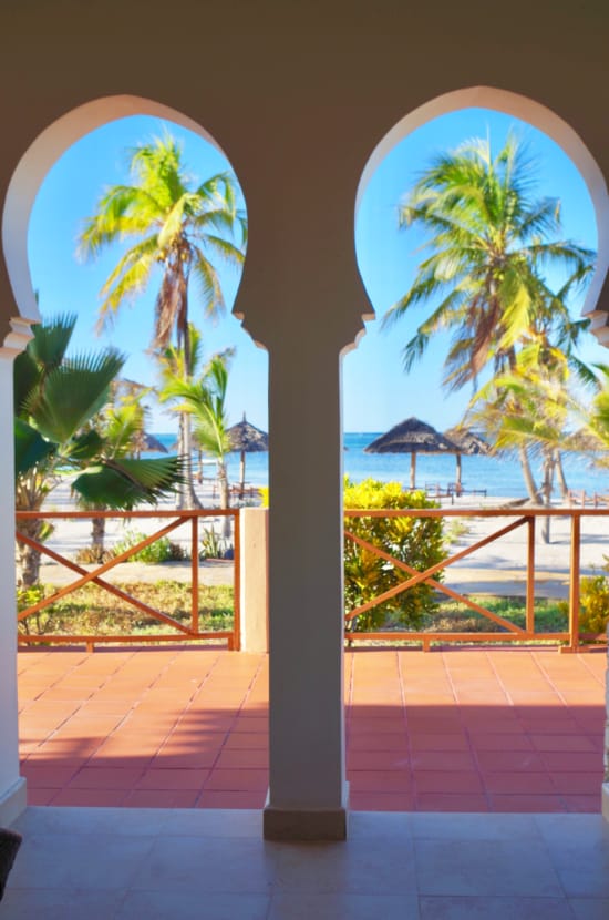 a view of the ocean from a balcony