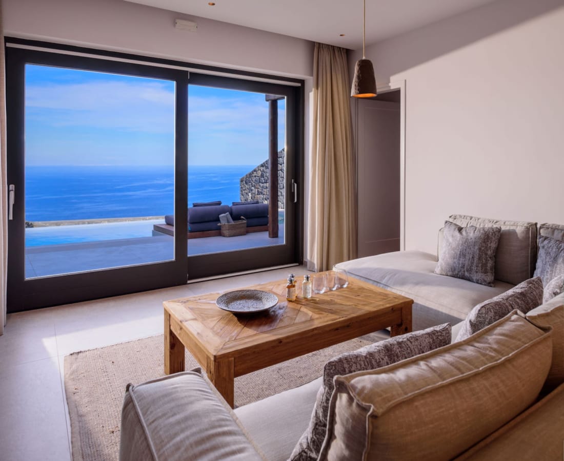 a living room with a large window