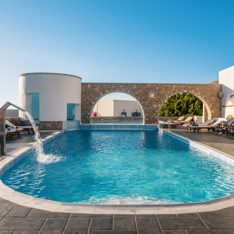 a swimming pool in a backyard