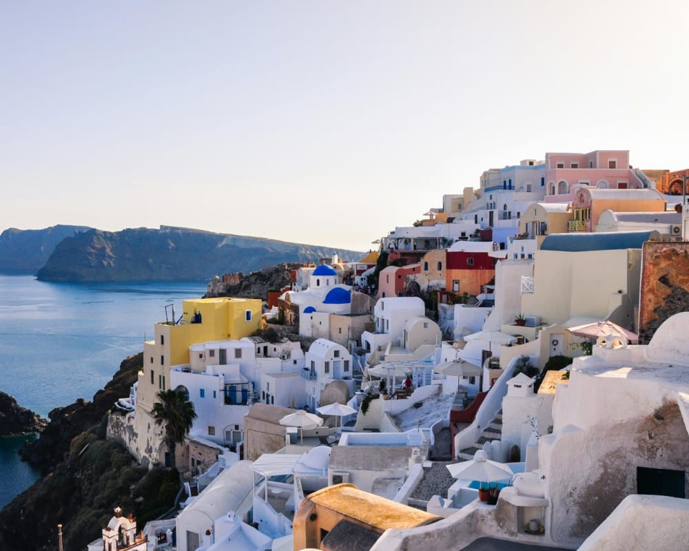 Santorini on the edge of a cliff