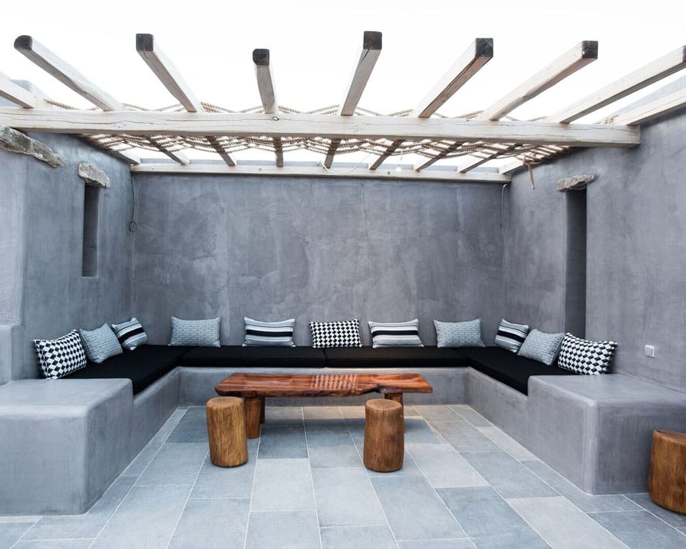 a room with couches and a table