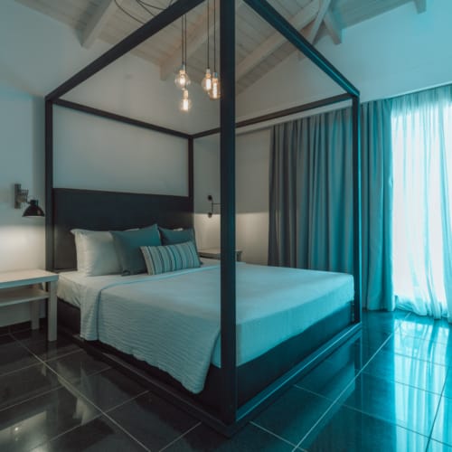 a bed in a room