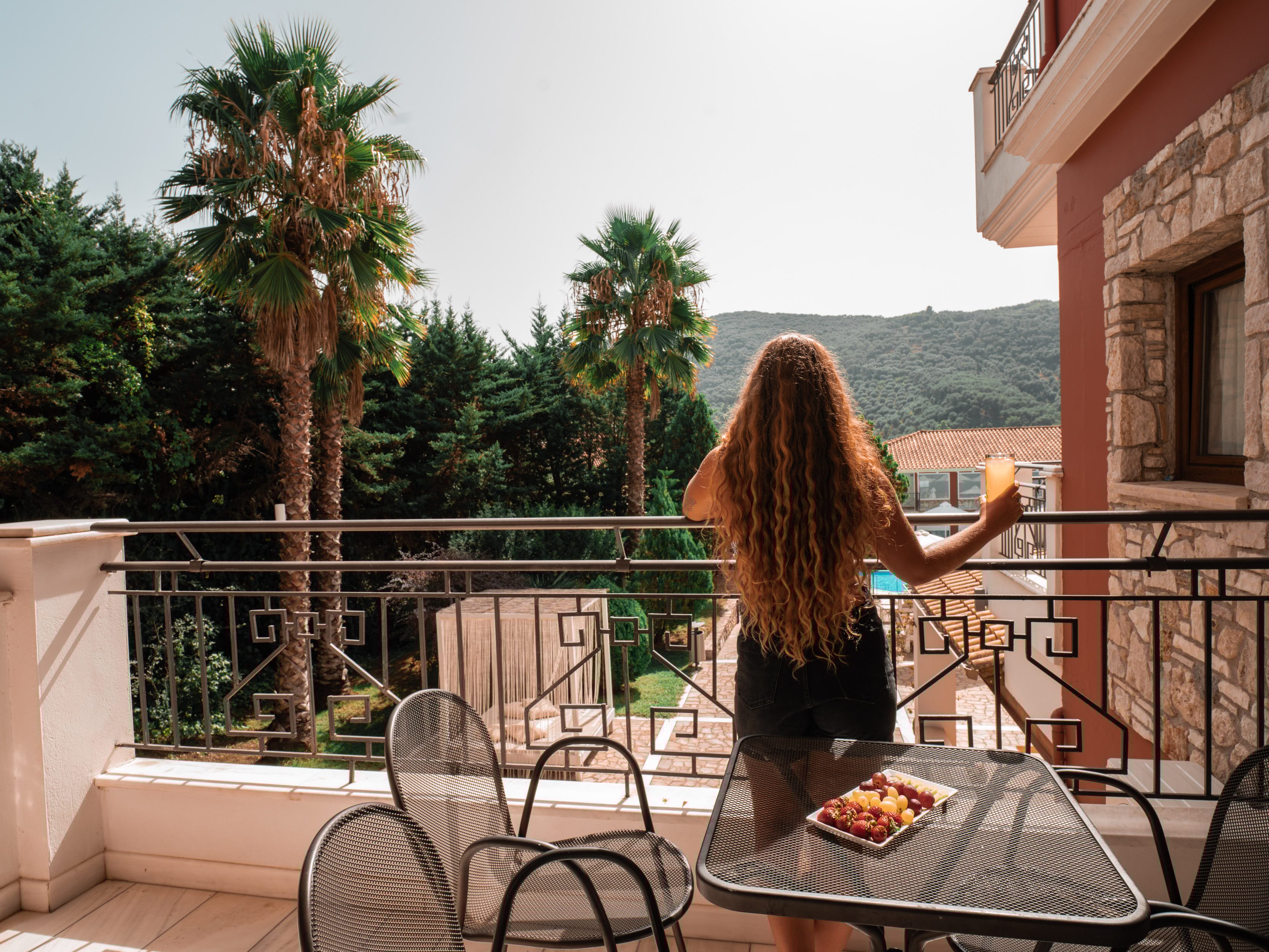 a person standing on a balcony