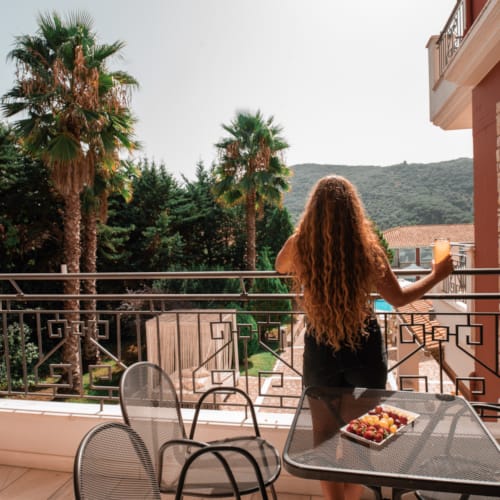 a person standing on a balcony