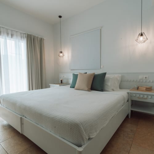 a bed in a room
