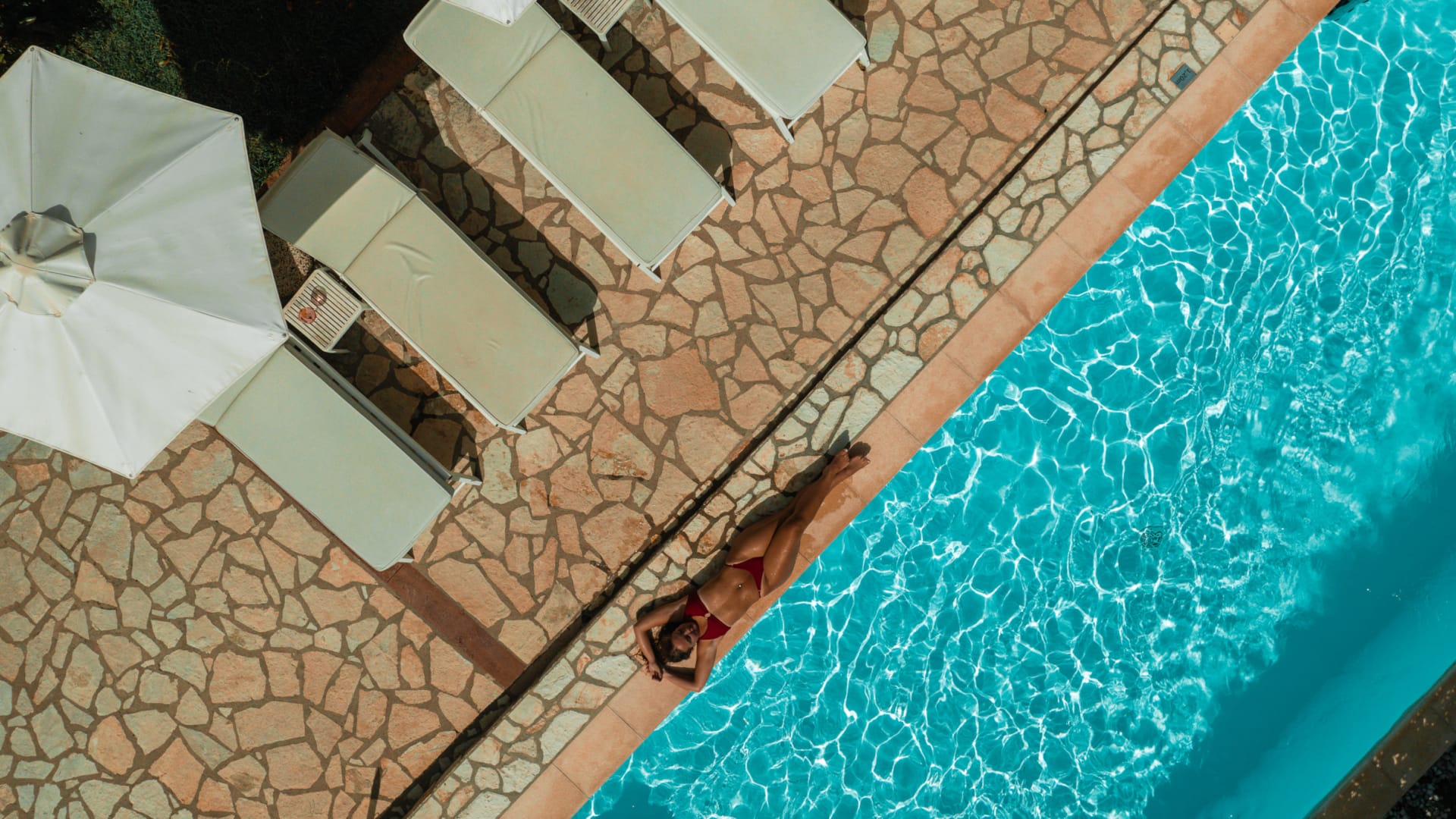 a person in a pool