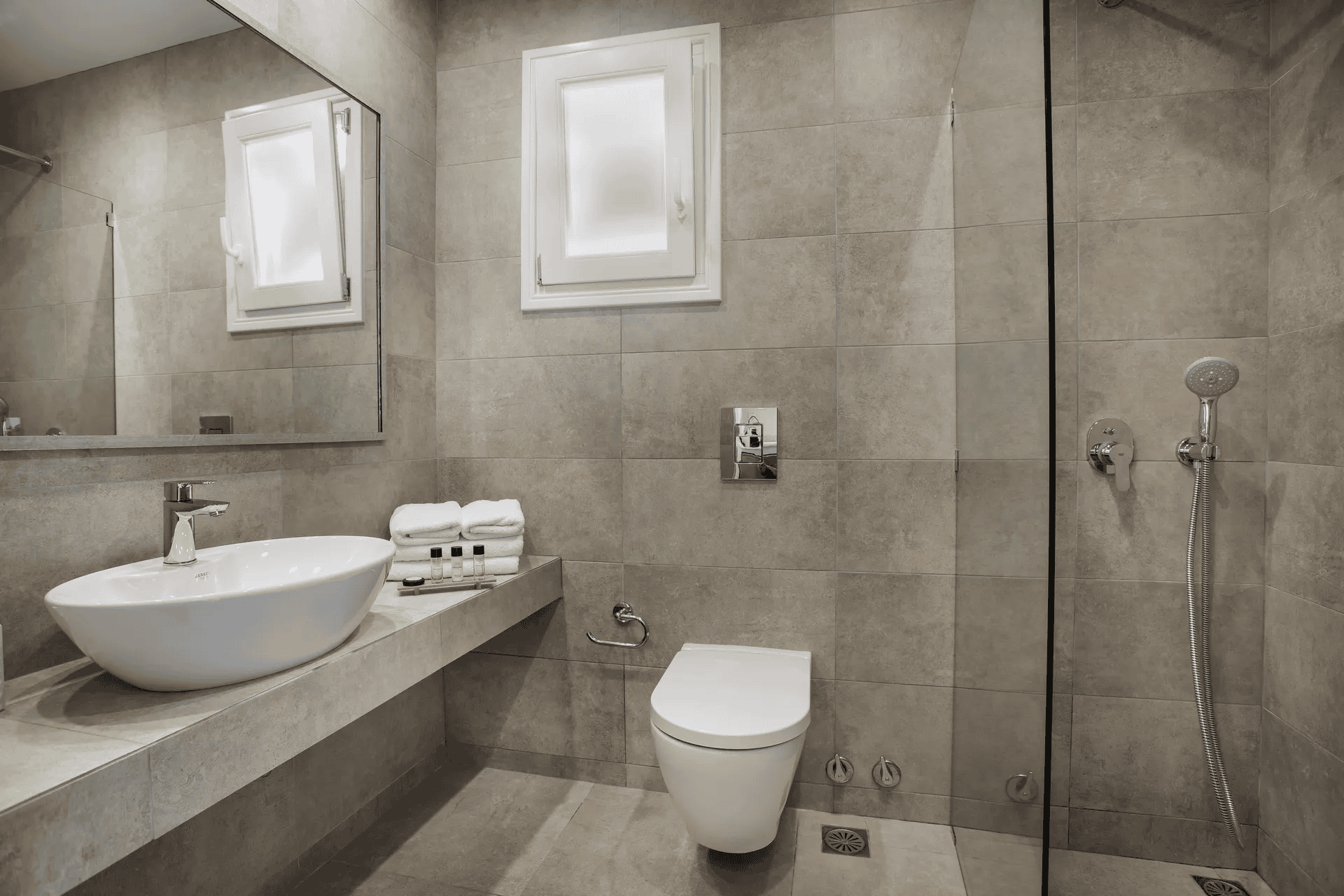 hotel bathroom in Paros