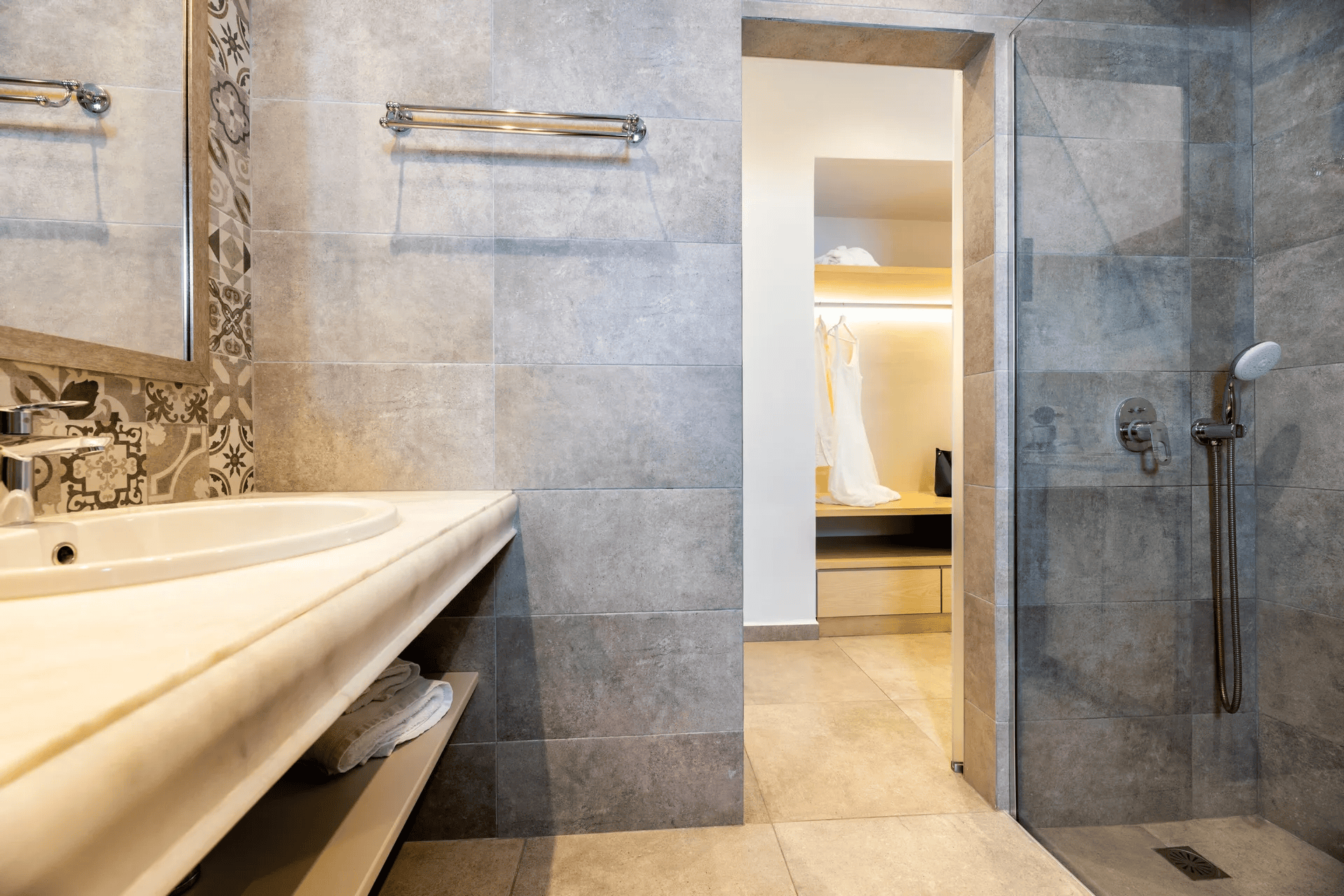 hotel bathroom in Paros