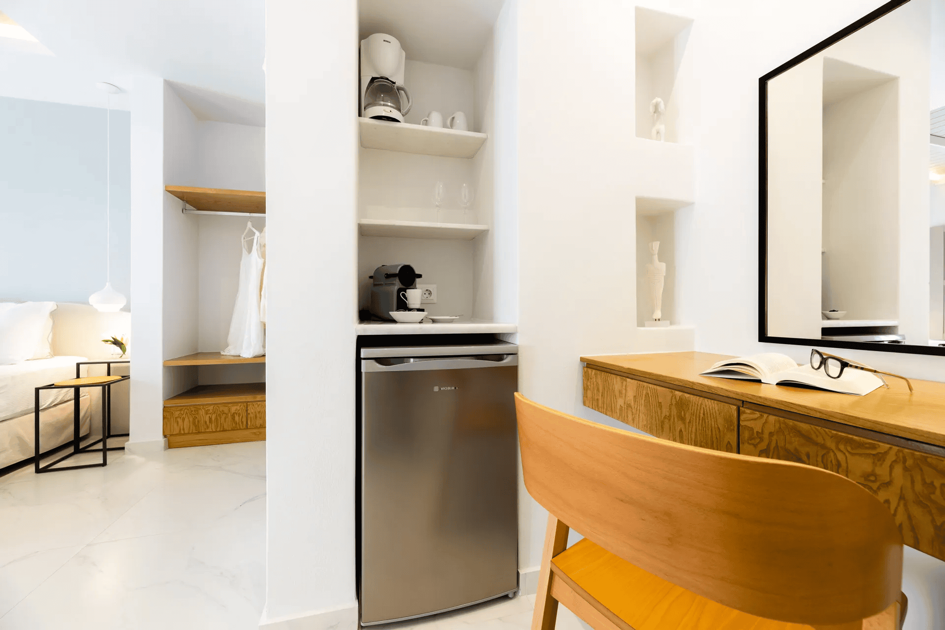 εξοπλισμένο κουζινάκι σε σουίτα στην Πάρο