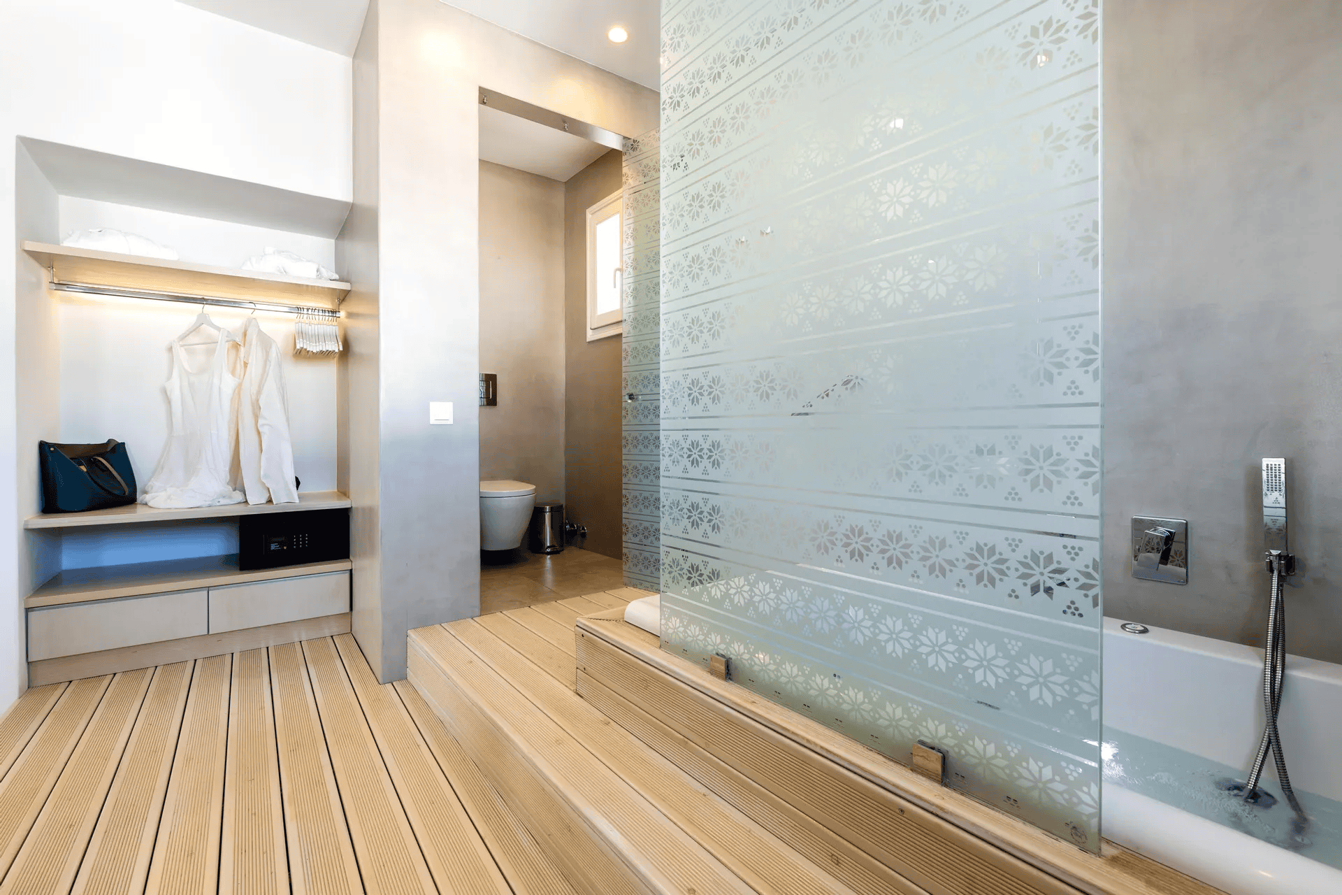 hotel bathroom in Paros