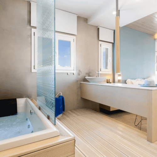 suite with equipped bathroom