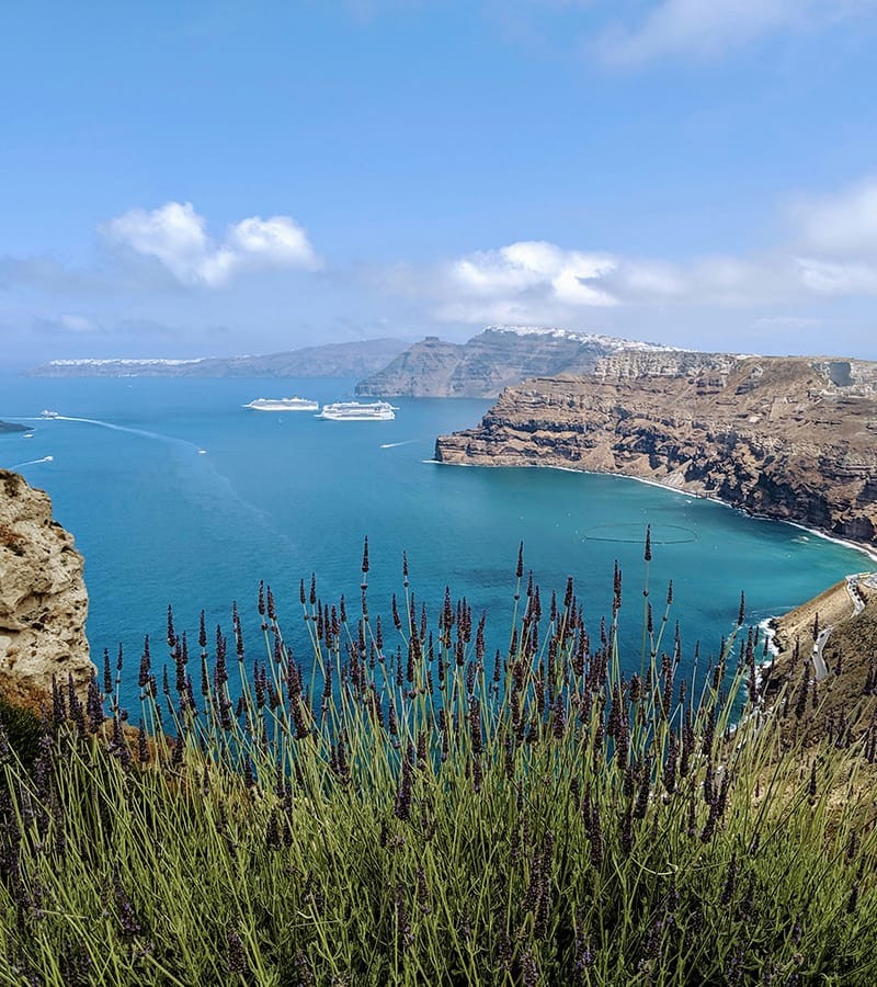 a body of water with land around it