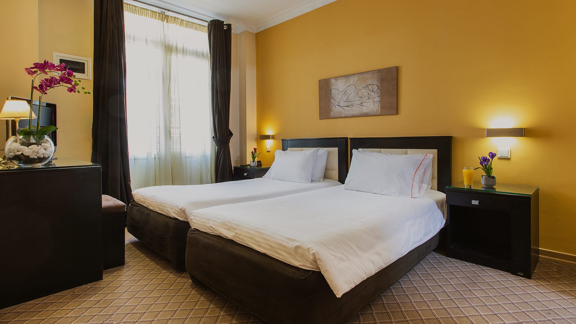 a bed in a bedroom