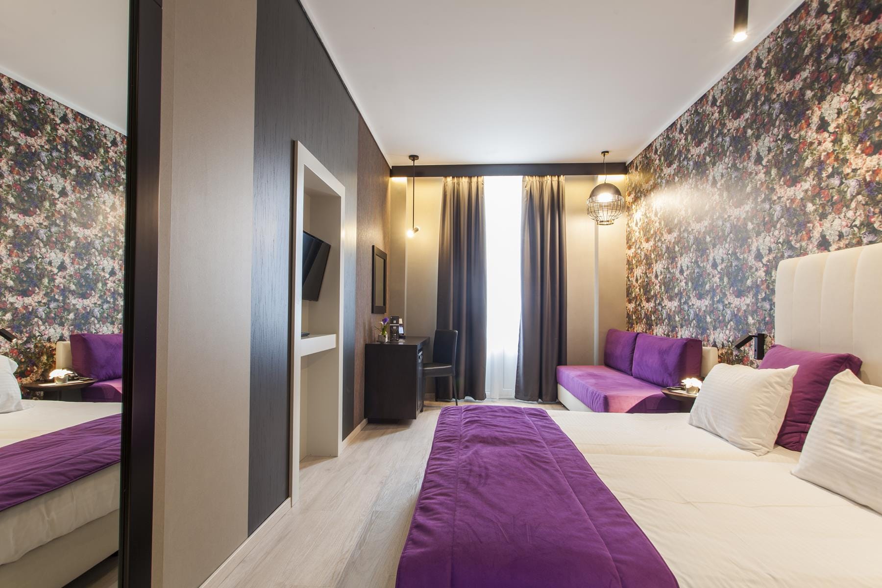 a bedroom with a large bed