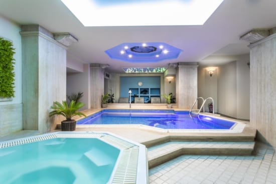a large indoor swimming pool