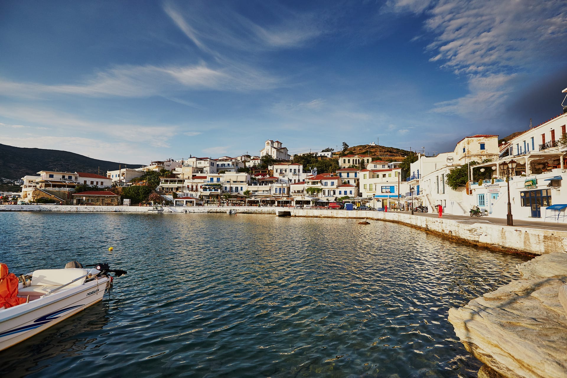 a body of water with buildings along it