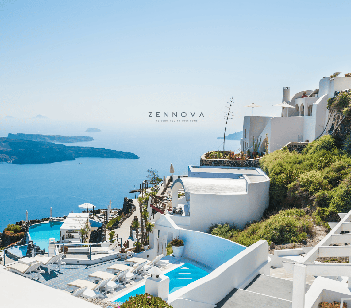 a high angle view of a resort