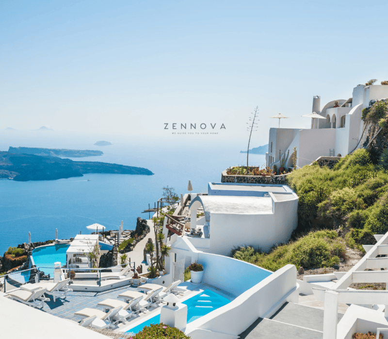 a high angle view of a resort