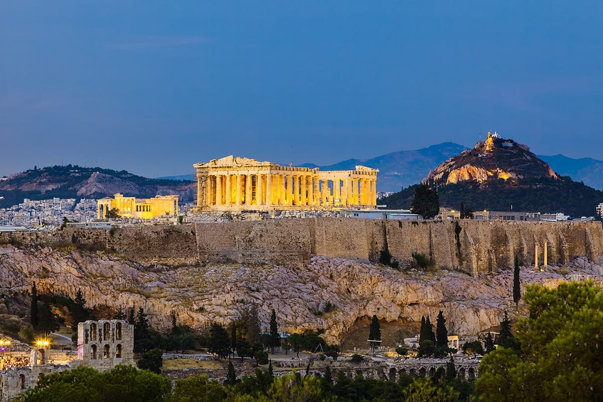 Acropolis of Athens on a hill