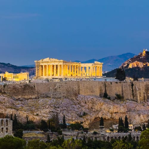 Acropolis of Athens on a hill