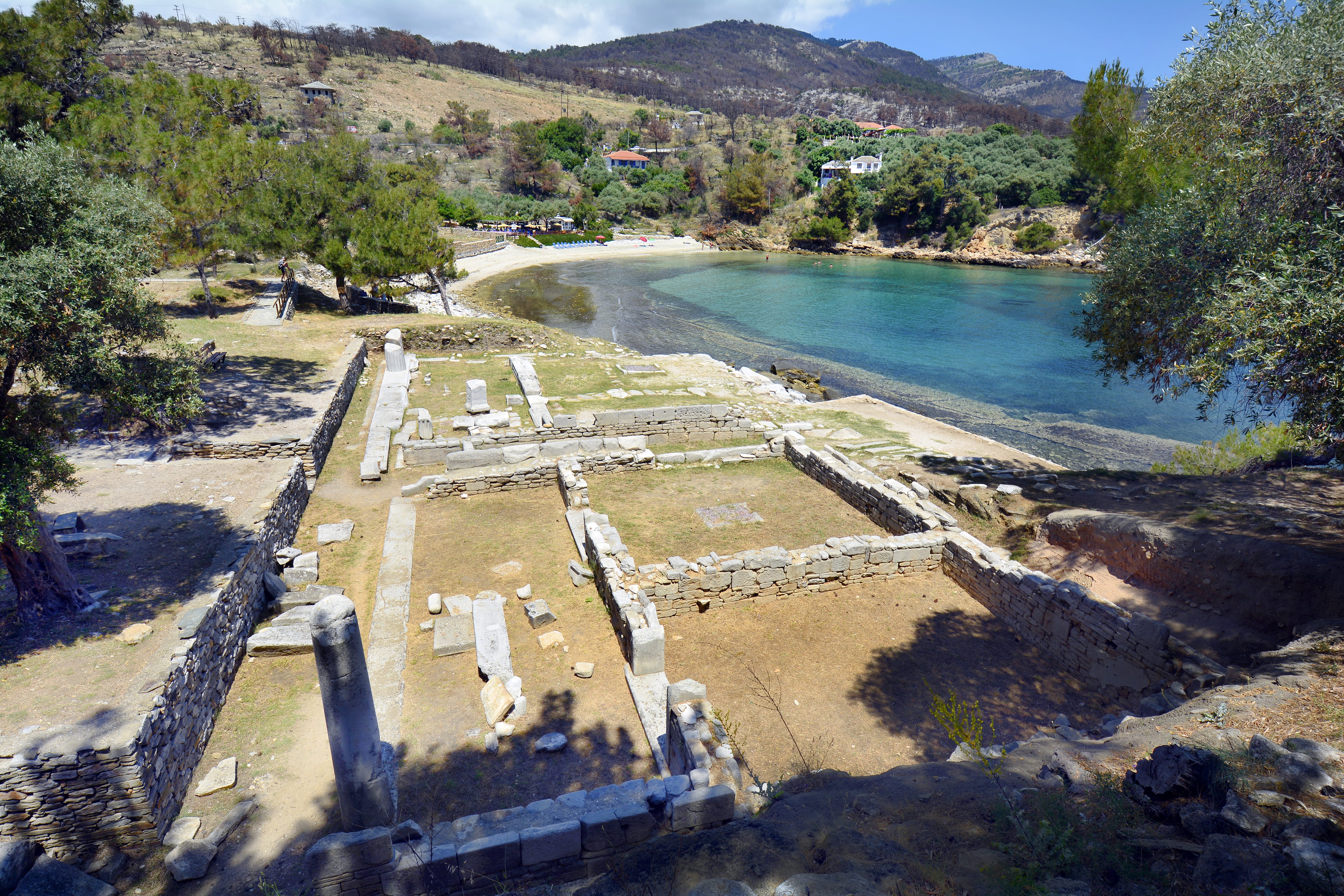 a high angle view of a dam