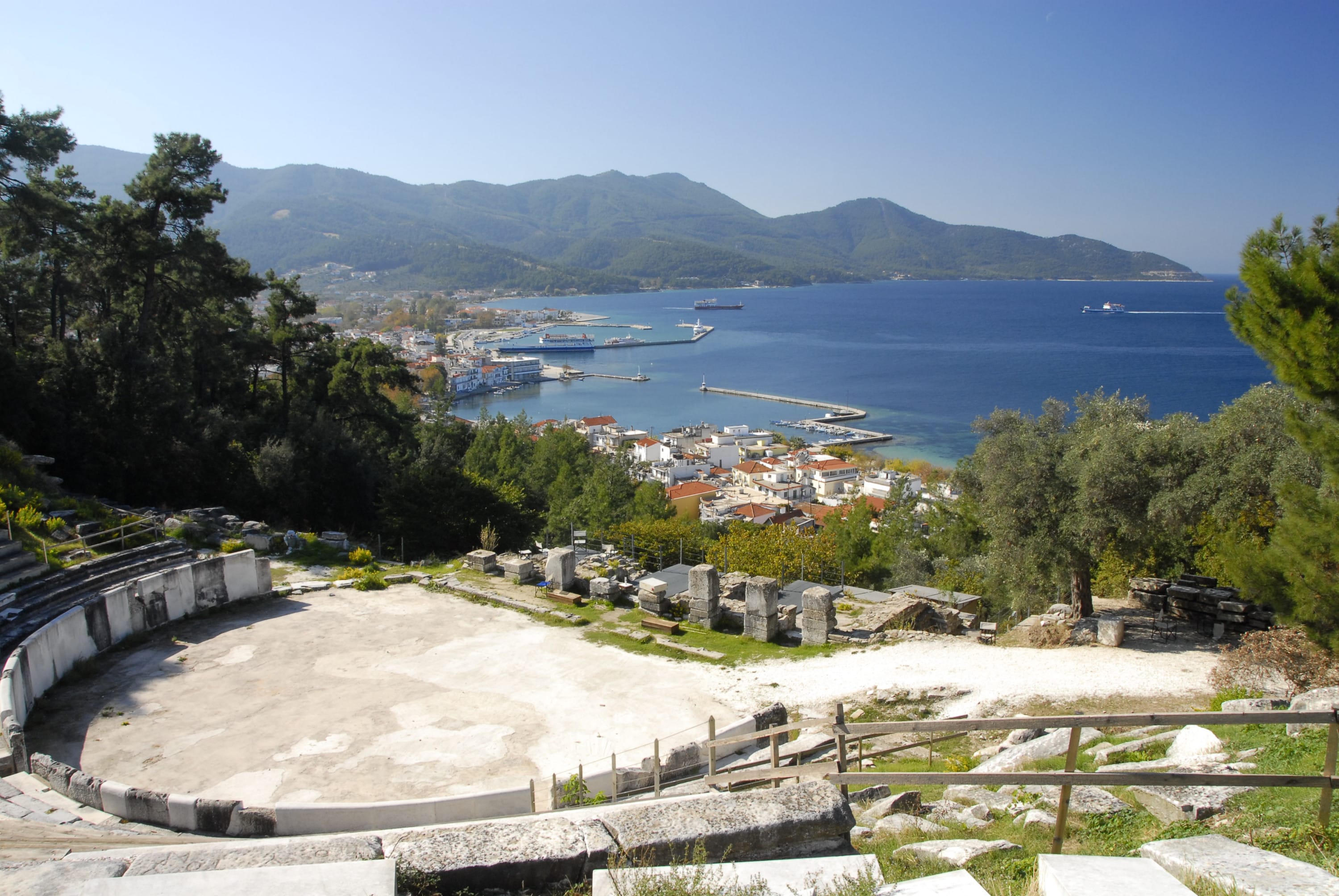 a city next to a body of water