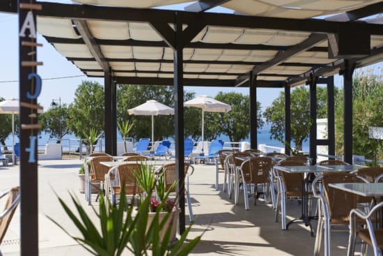 tables and chairs outside