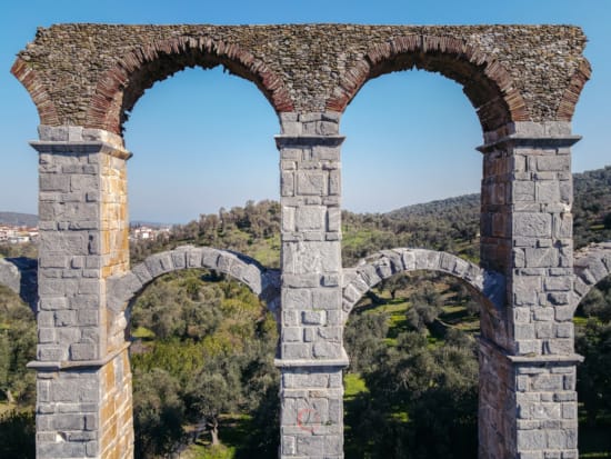 a large stone archway