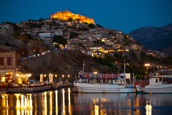 a city with lights on at night