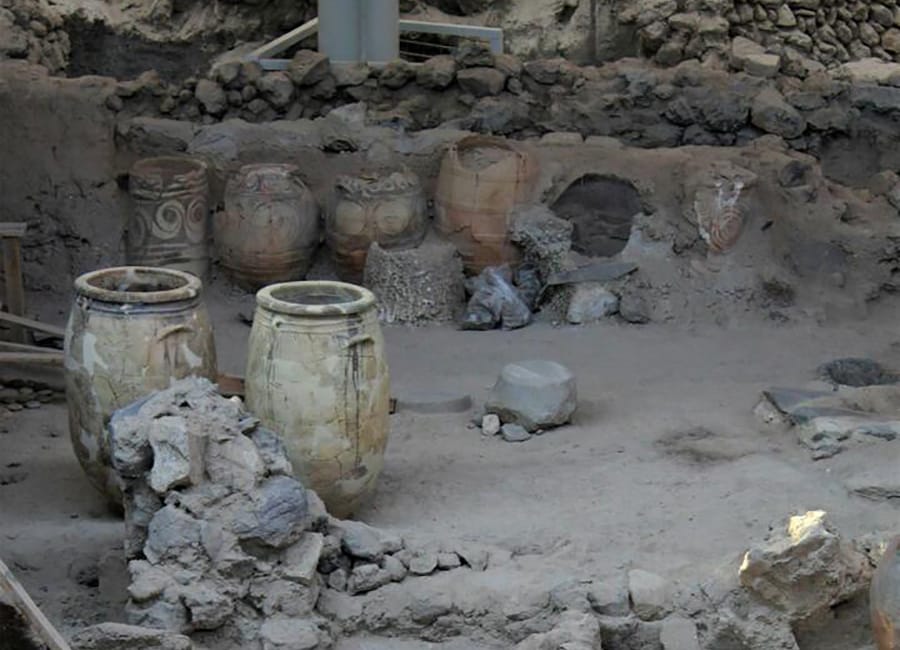 a group of clay pots