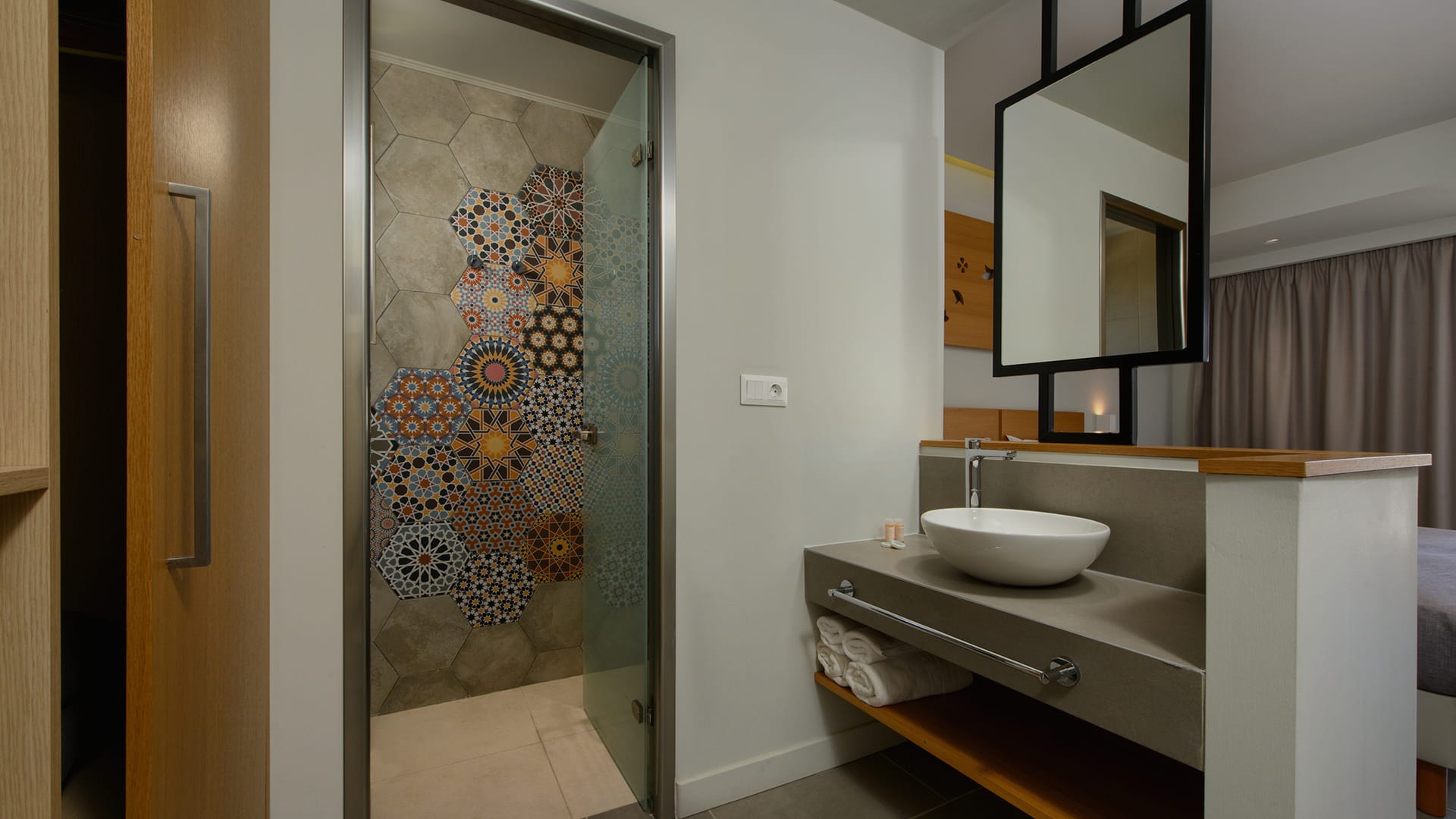 hotel bathroom in Corfu