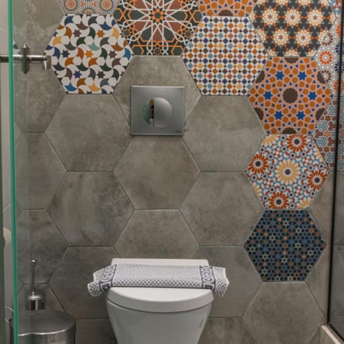 hotel bathroom in Corfu