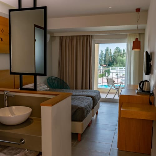 hotel bathroom in Corfu