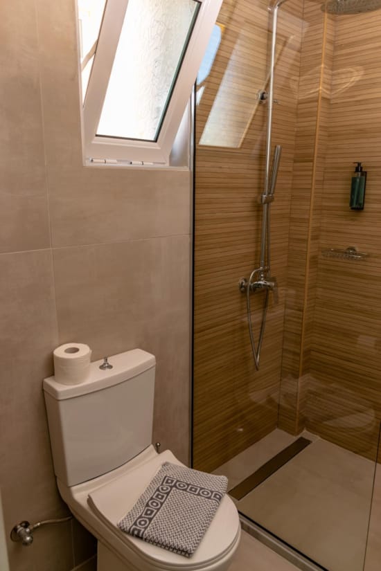 hotel bathroom in Corfu