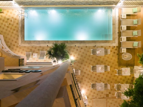 a pool in a building