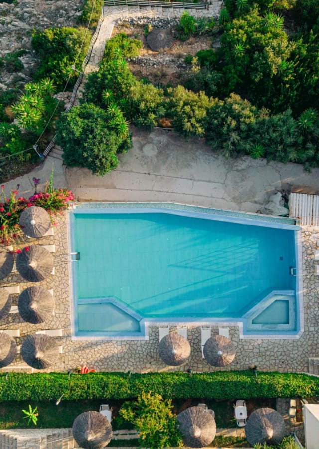 a house with a pool