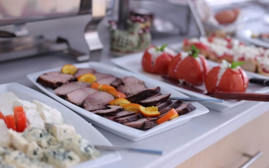 a couple trays of food