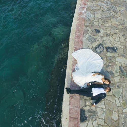 a man standing on a dock
