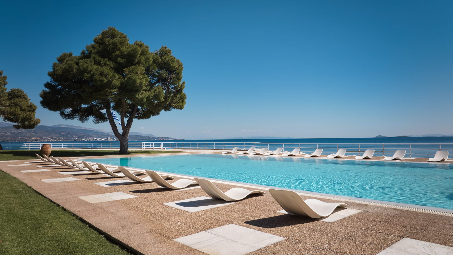 a large pool of water
