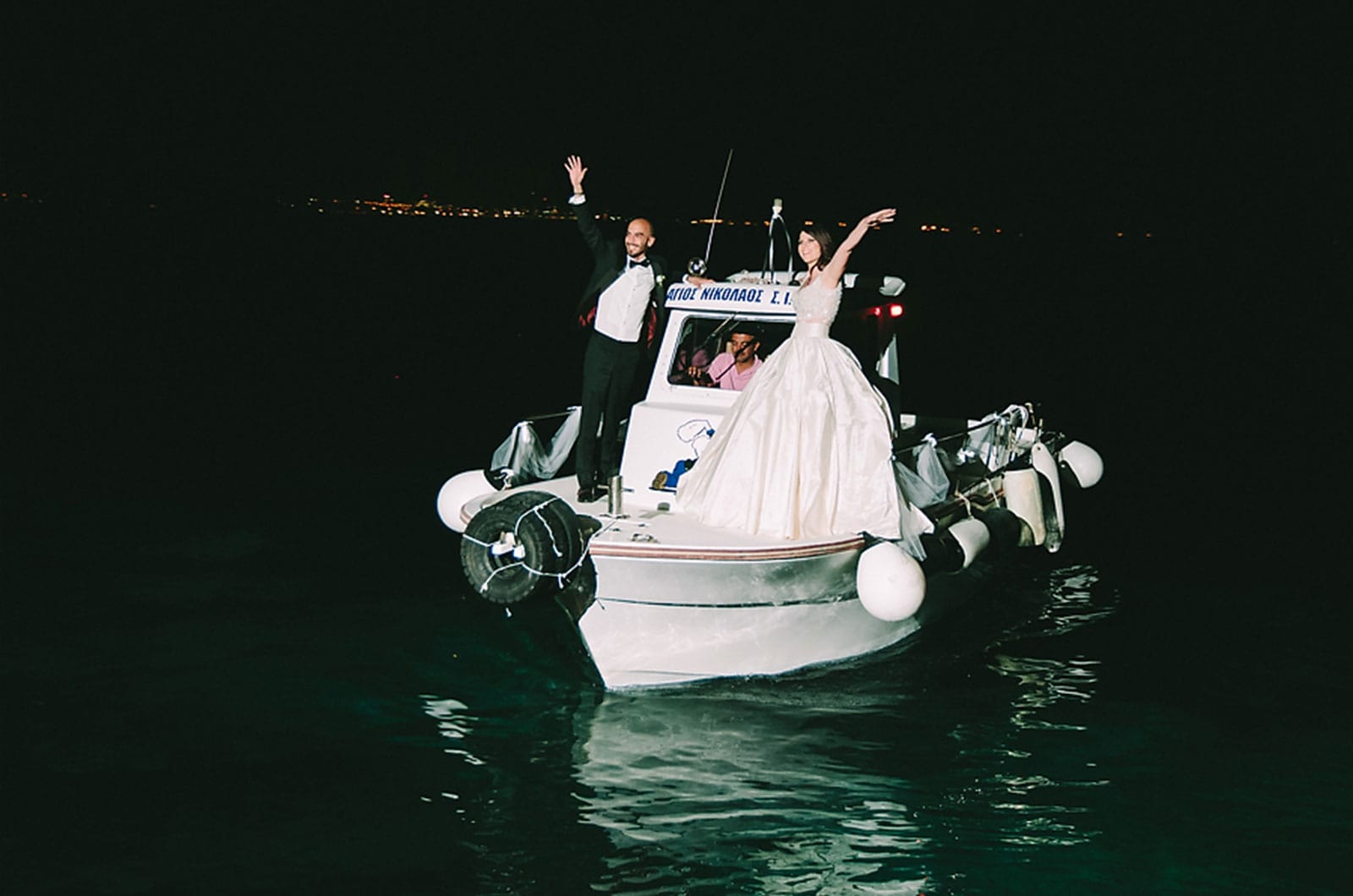 a man and woman on a boat