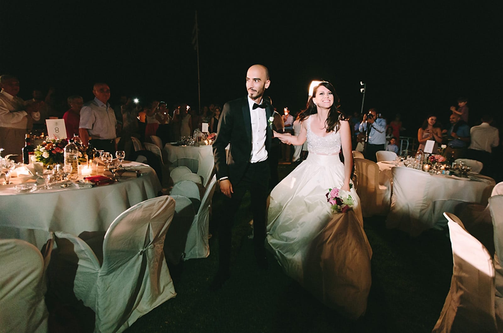 a man and woman in wedding attire