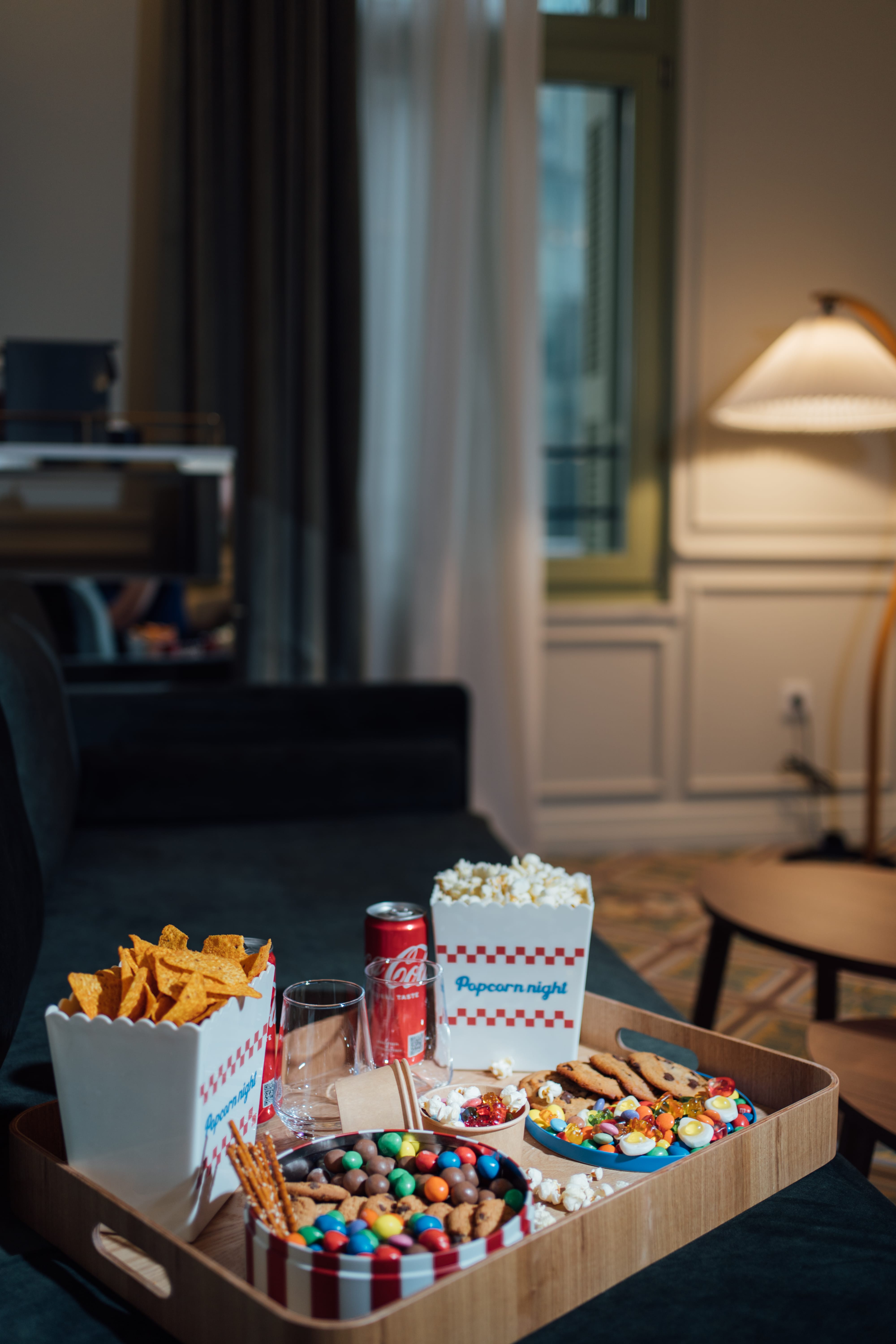 a table with food and drinks on it