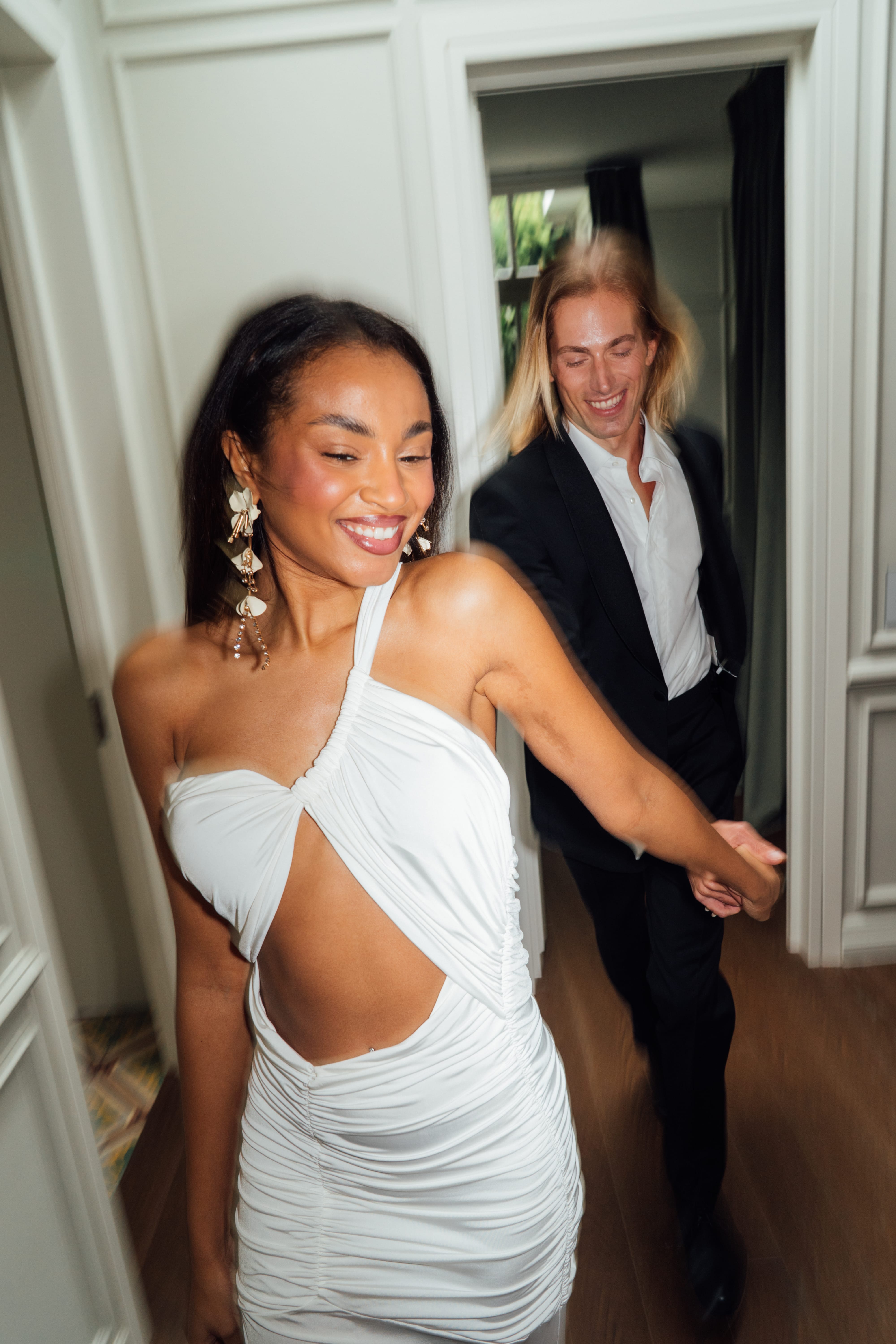 a man and woman posing for a picture