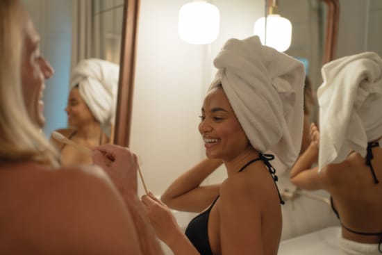 a group of women in a room