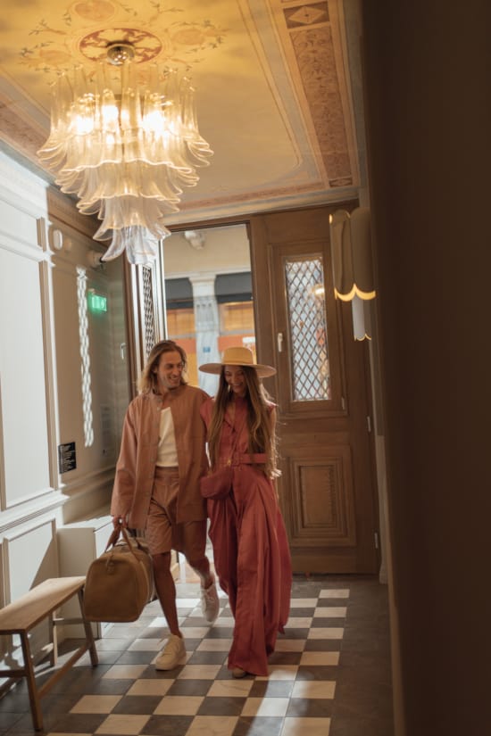 a couple of women posing for the camera