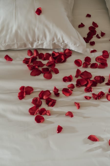 a white shirt with red flowers