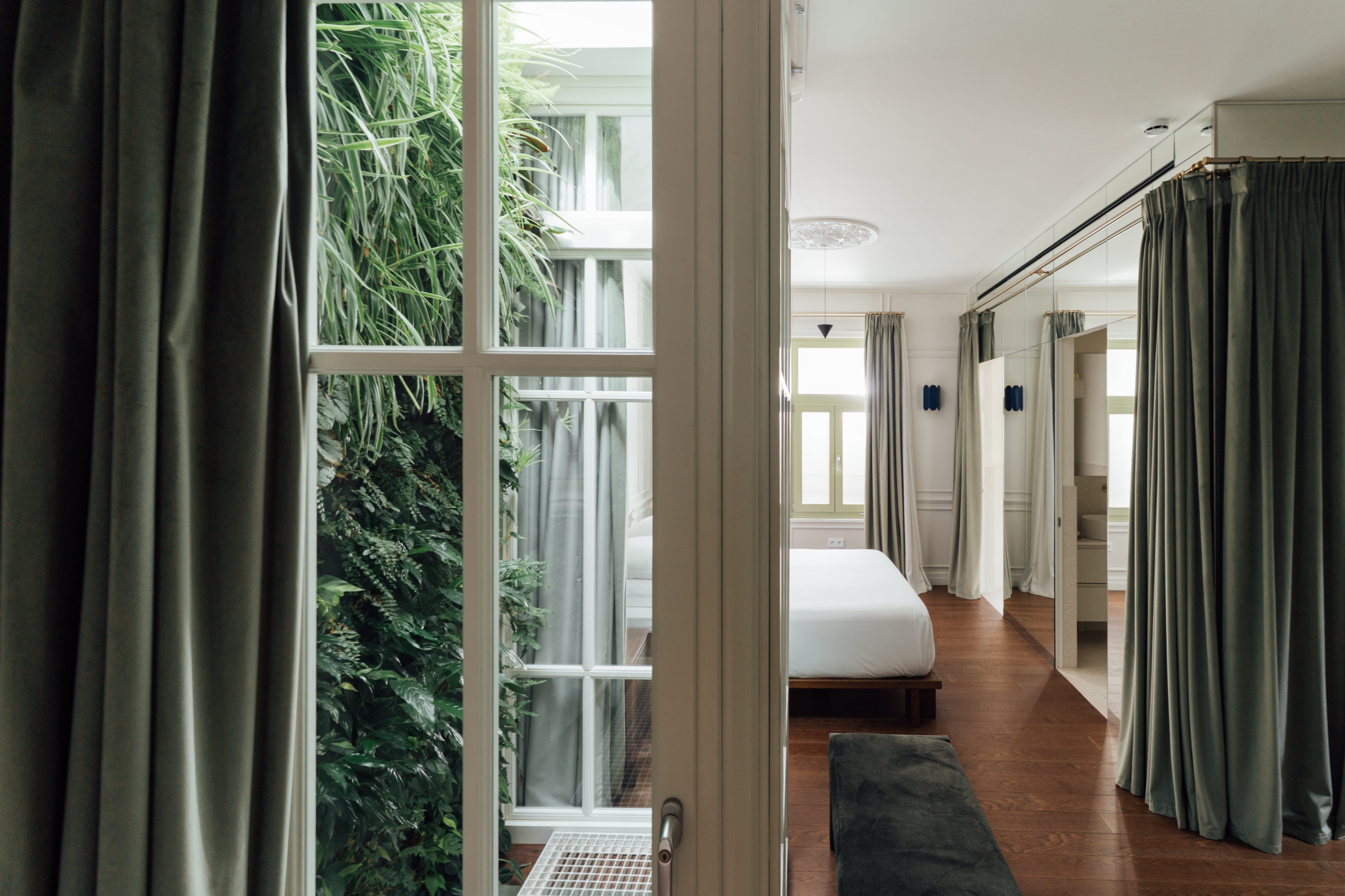 a room with a couch and a table